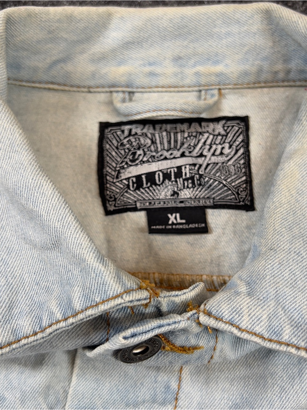 Brooklyn Cloth Graffiti Denim Jacket XL Light Wash Y2K Streetwear - Picture 7 of 11